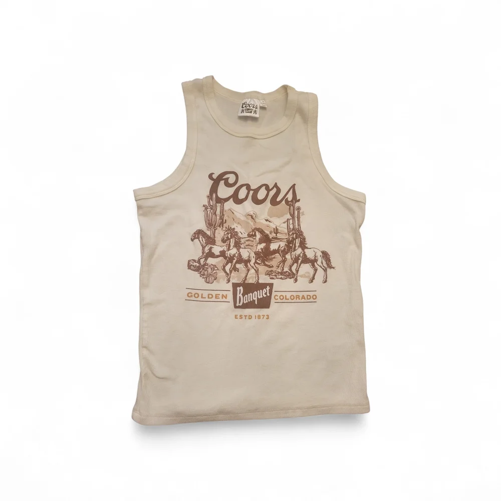 Coors Cream Graphic Muscle Tank Top - Picture 2 of 4